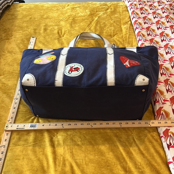 Kate Spade New York Extra Large Canvas & Leather Travel/ Diaper/Weekend Bag VGUC - Picture 11 of 14